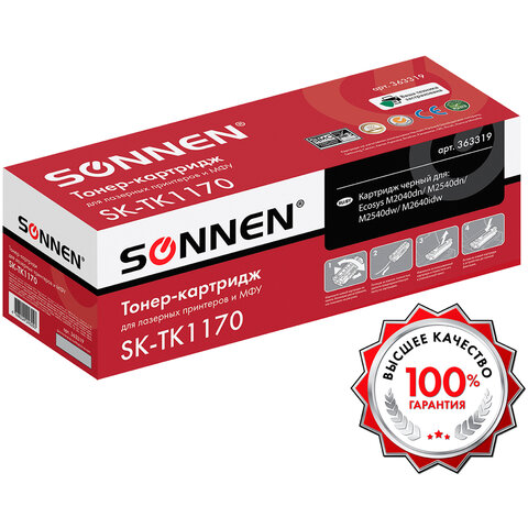 Тонер-картридж SONNEN (SK-TK1170) для KYOCERA Ecosys M2040DN/M2540DN/M2640IDW, ресурс 7200 страниц, 363319