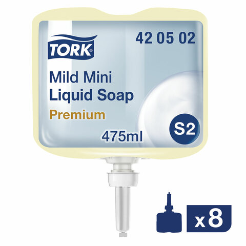 Картридж с жидким мылом одноразовый TORK (Система S2) Premium, 0,475 л, 420502