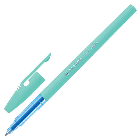 Ручка шариковая STABILO "Liner Pastel", СИНЯЯ, корпус бирюзовый, узел 0,7 мм, линия письма 0,3 мм, 808FP1041-1