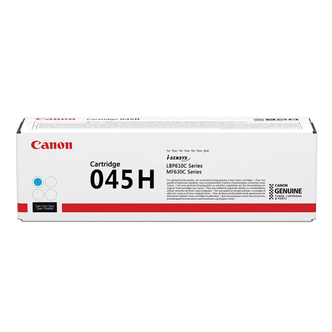 Картридж лазерный CANON (045HC) MF635/633/631/LBP 611/613, голубой, ресурс 2200 стр., оригинальный, 1245C002