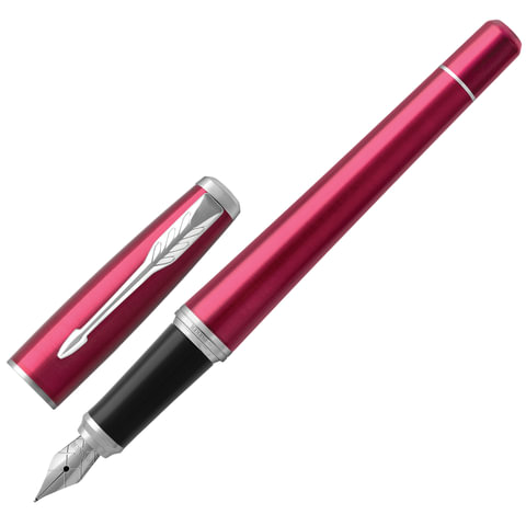 Ручка перьевая PARKER "Urban Core Vibrant Magenta CT", корпус пурпурный глянцевый лак, хромированные детали, синяя, 1931599