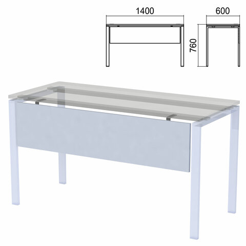 Царга к столам на металлокаркасе "Арго", шириной 1400 мм, серый