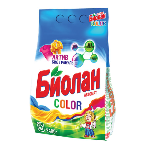 Стиральный порошок-автомат 2,4 кг, БИОЛАН Color (Нэфис Косметикс), 103-4