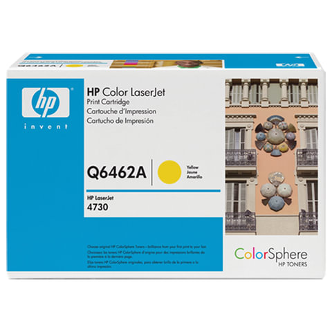 Картридж лазерный HP (Q6462A) ColorLaserJet CM4730, желтый, оригинальный, ресурс 12000 стр.