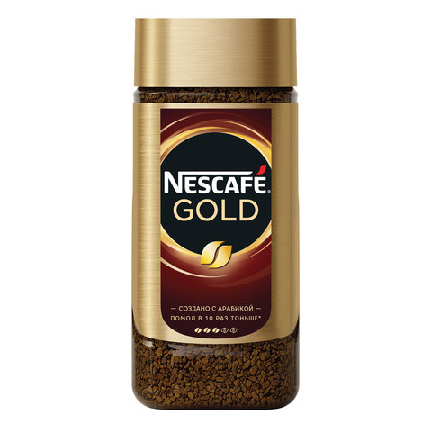 Кофе молотый в растворимом NESCAFE (Нескафе) "Gold", сублимированный, 190 г, стеклянная банка, 12135508