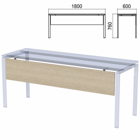 Царга к столам на металлокаркасе "Арго", шириной 1800 мм, ясень шимо