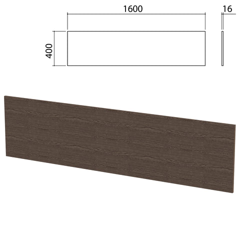 Экран-перегородка "Канц" 1600х16х400 мм, БЕЗ ФУРНИТУРЫ (код 640237), цвет венге, ЭК13.16