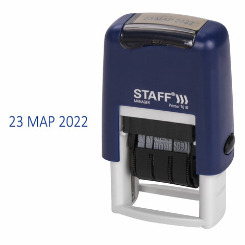 Датер-мини STAFF, месяц буквами, оттиск 22х4 мм, "Printer 7810", 237432